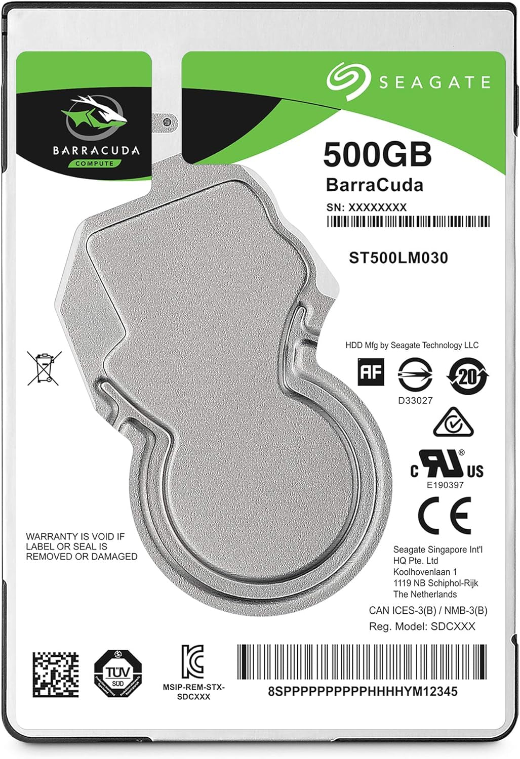 Seagate Barracuda 500GB Internal Hard Drive HDD – 2.5 Inch SATA 6 Gb/S 5400 RPM 128MB Cache for PC Laptop – Frustration Free Packaging (ST500LM030)