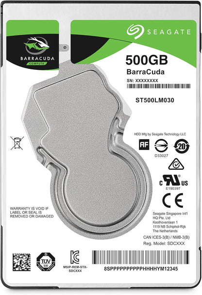 Seagate Barracuda 500GB Internal Hard Drive HDD – 2.5 Inch SATA 6 Gb/S 5400 RPM 128MB Cache for PC Laptop – Frustration Free Packaging (ST500LM030)