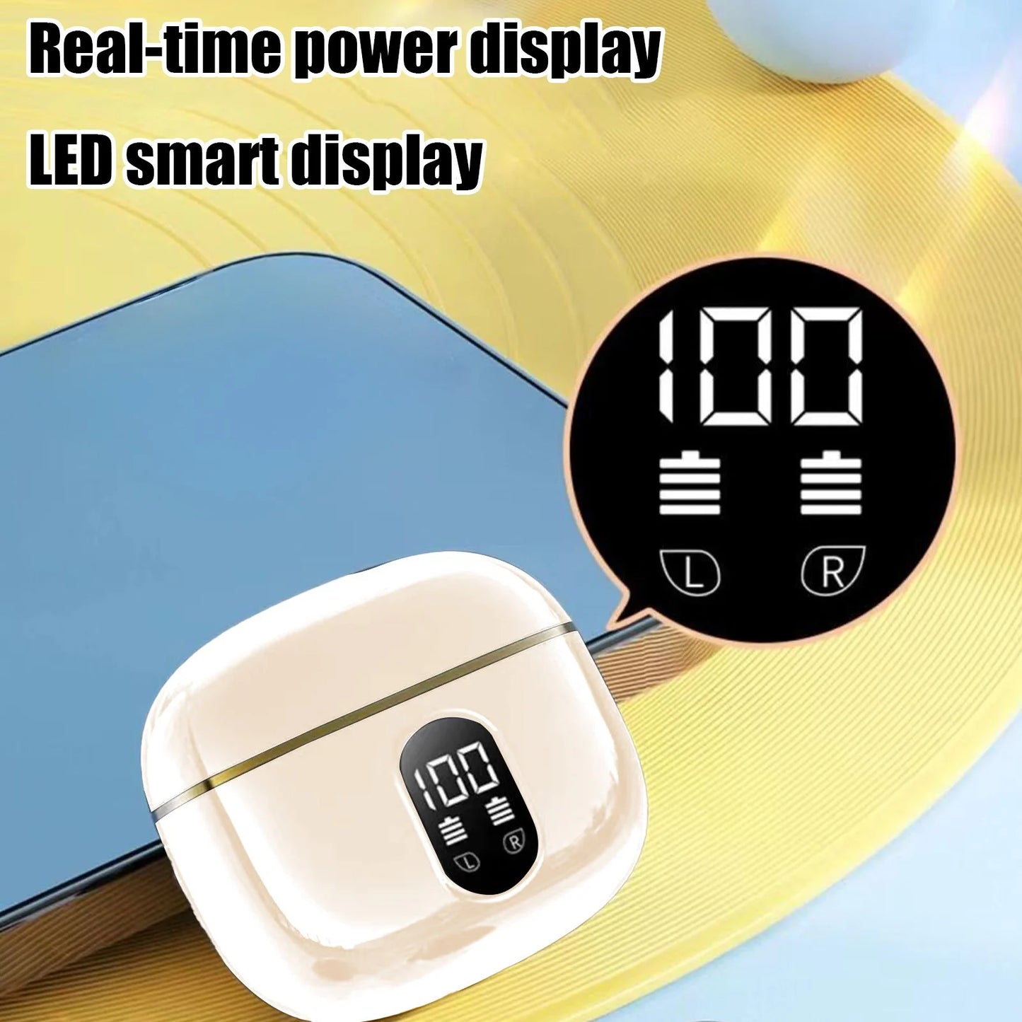 Bluetooth Earbuds Wireless Earbuds with Digital Display , Bluetooth Headphones Long Lasting Battery Active Noise Cancellation