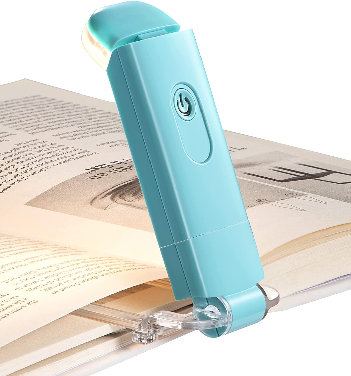Adjustable Brightness USB Rechargeable Clip-On Book Reading Light (Blue) | Amber & Warm White Glow, Flexible Angle, Ideal Sleep Aid for All Ages