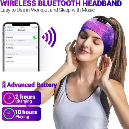Bluetooth Sleep Headphones Headband with Ultra-Thin HD Stereo Speakers Ideal for Side Sleepers, Sports, Yoga, and Travel