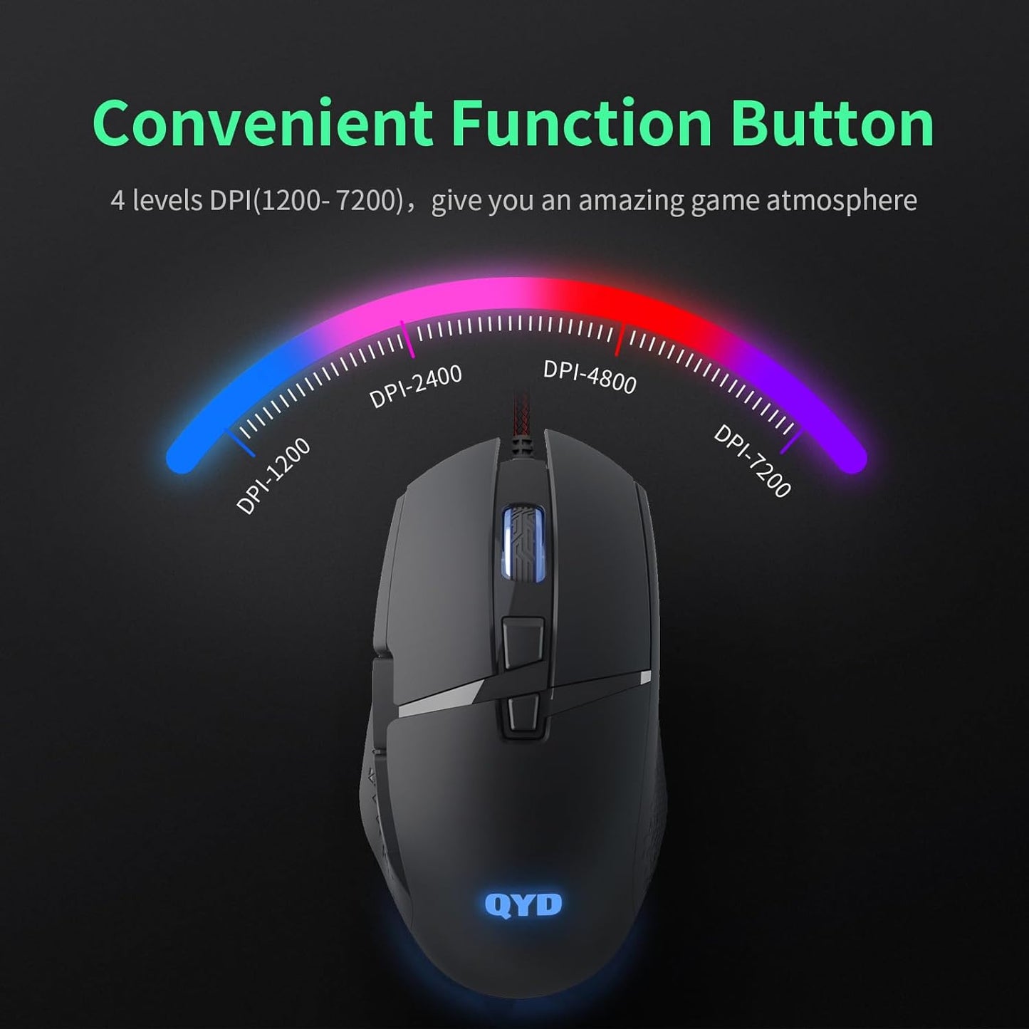 CYD Gaming-Mouse USB PC Computer-Mouse-Wired for Game Daily 7 Programmable Buttons Comfortable Grip Ergonomic Optical RGB Desktop Laptop Gamer-Mice (C309)