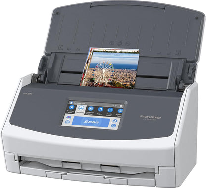 Ix1600 High-Speed Photo and Document Scanner, Wireless/USB Connectivity, Cloud Enabled, Large Touchscreen, Auto Document Feeder, Compatible with Mac and PC