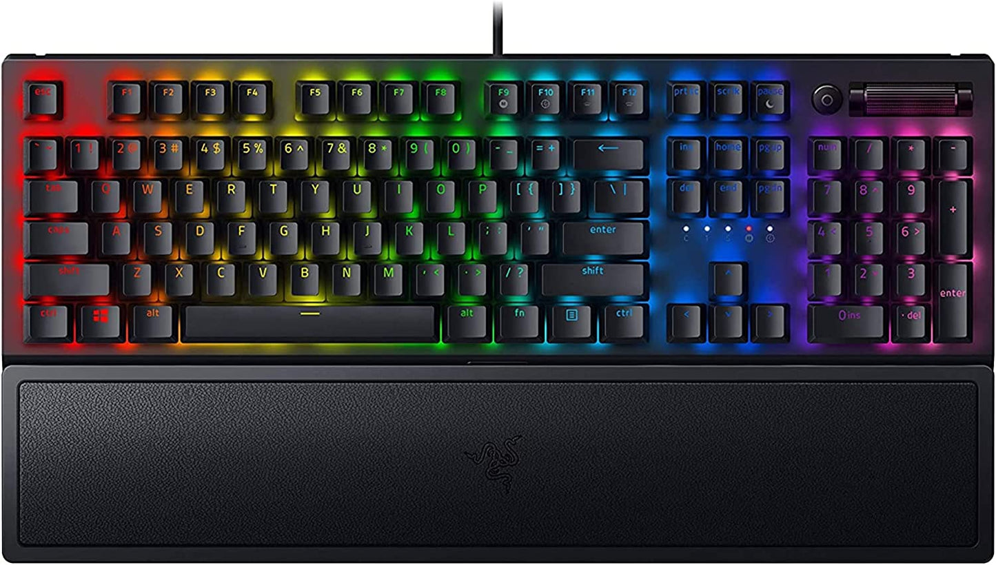 Razer Blackwidow V3 Mechanical Gaming Keyboard: Green Mechanical Switches Tactile & Clicky - Chroma RGB - Compact Form Factor - Programmable Macros - Snap Tap