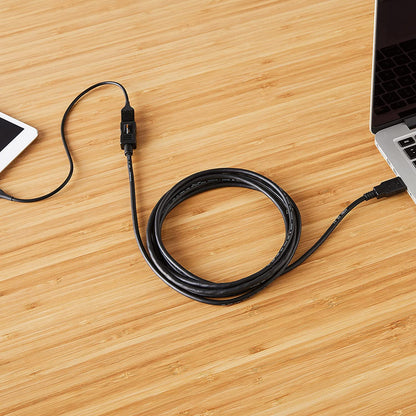 USB-A 2.0 Extension Cable, Male to Female, 480Mbps Transfer Speed, 6.5 Foot, Black
