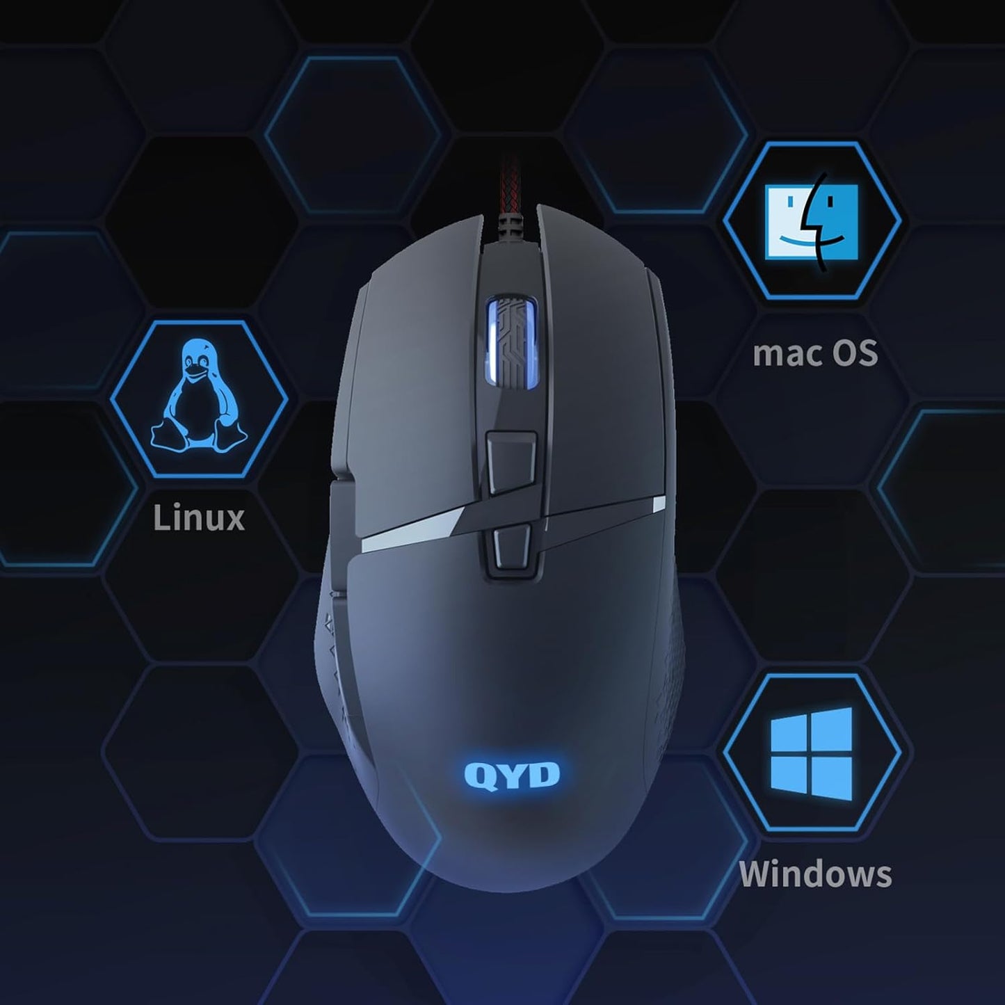 CYD Gaming-Mouse USB PC Computer-Mouse-Wired for Game Daily 7 Programmable Buttons Comfortable Grip Ergonomic Optical RGB Desktop Laptop Gamer-Mice (C309)