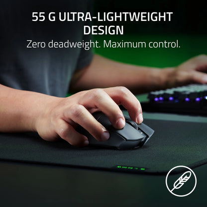Deathadder V3 Hyperspeed Wireless Optical Ergonomic Gaming Mouse, 26000 DPI, Black