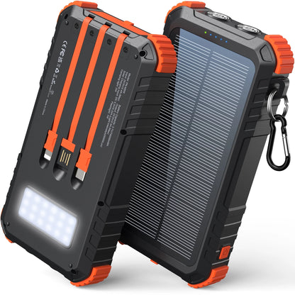 26800Mah Solar Power Bank, USB Portable Solar Charger Compatible for Iphone, Android Phone