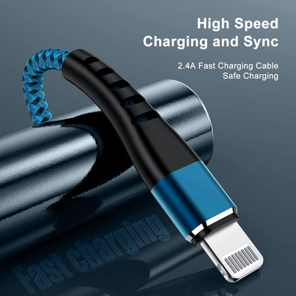 2Pack USB to Lightning Cable 3FT for Iphone 14,Nylon Braided Cord | 3 Feet to USB Charging Cable Compatible with Iphone 14 13 12 11 X XS XR and Other Lightning Devices- Blue