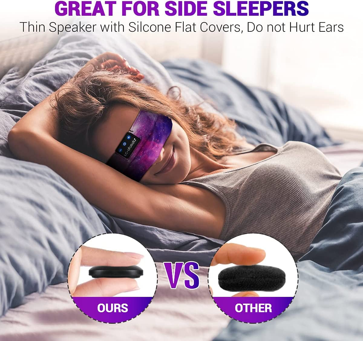 Bluetooth Sleep Headphones Headband with Ultra-Thin HD Stereo Speakers Ideal for Side Sleepers, Sports, Yoga, and Travel