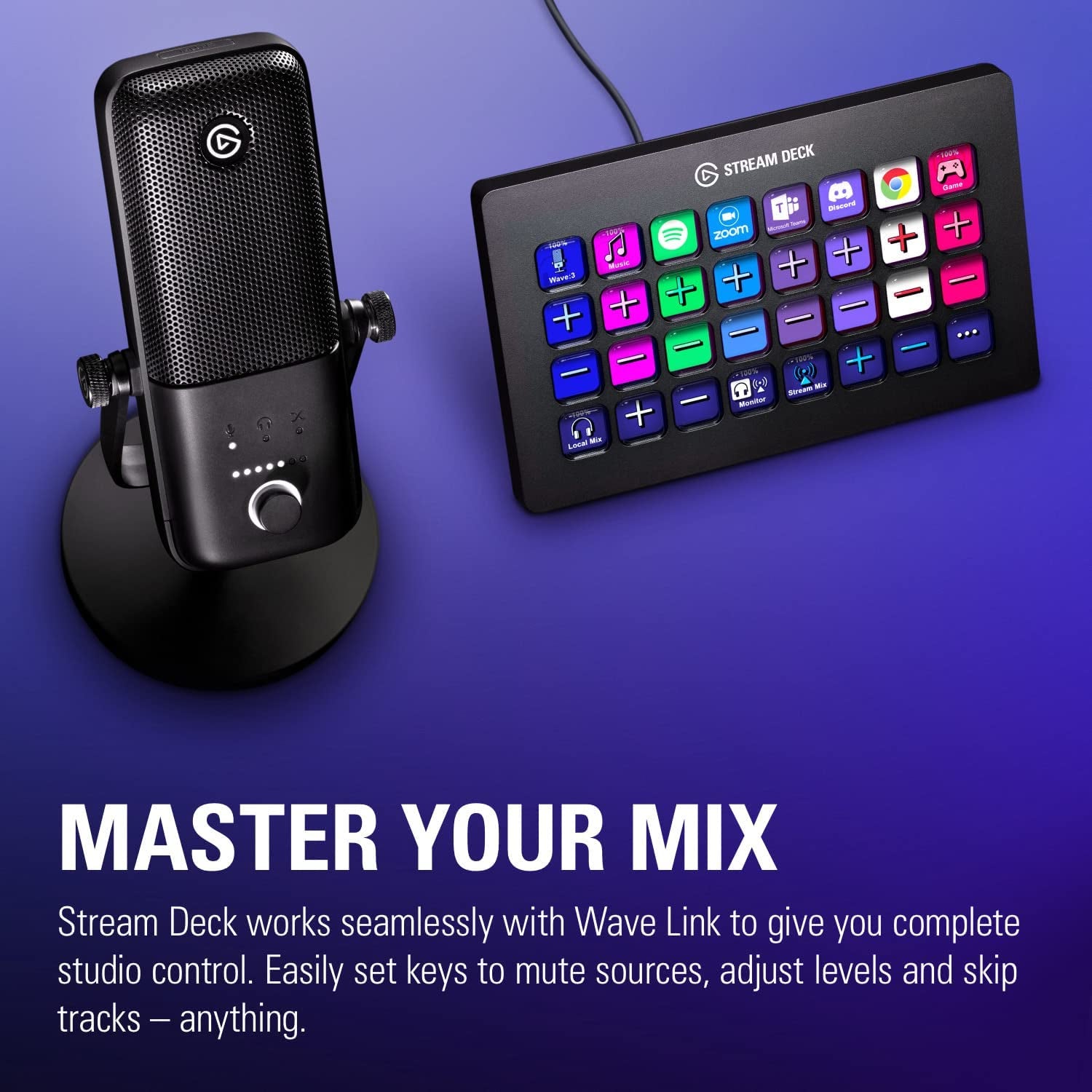Wave:3 USB Condenser Microphone for Streaming | Cardioid Capsule, 24-Bit/96Khz Audio, Anti-Distortion Clipguard, Free Mixer Software, Plug and Play, for Mac and PC