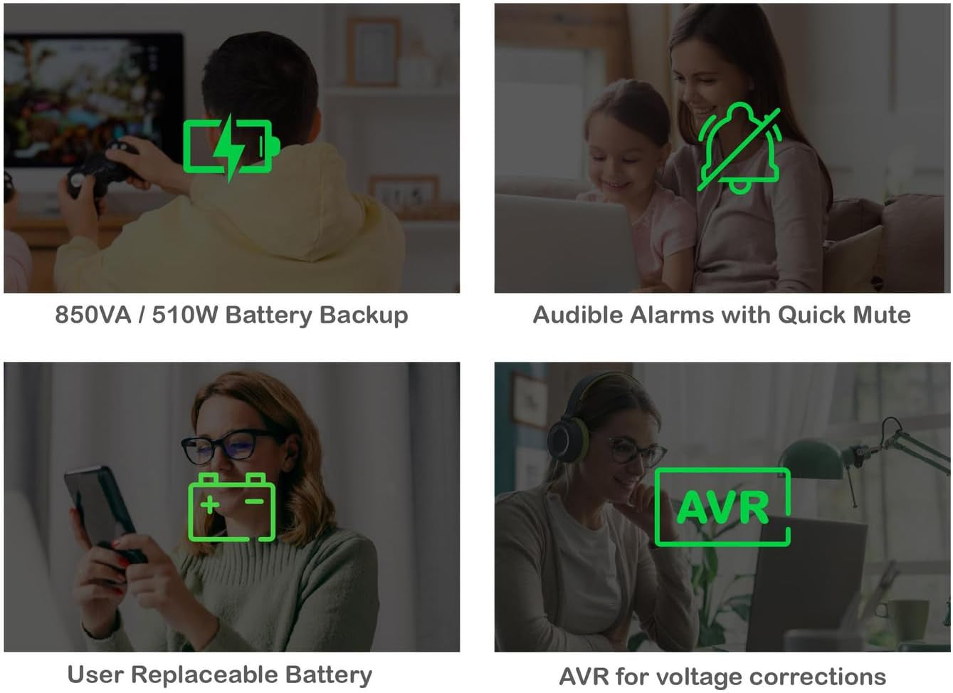 850VA/510W Pro UPS Battery Backup for Office Electronics, AVR, BX850M | 850VA Back-Ups Pro for Home Offices — 8 Outlets, LCD, AVR, Surge Protection, 29-Min Runtime (@100W) for Pcs & Workstations