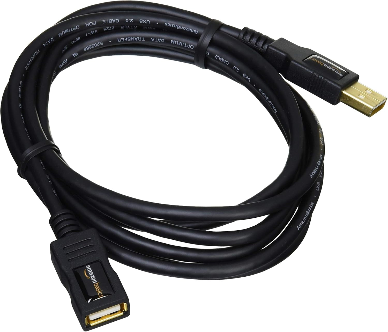 USB-A 2.0 Extension Cable, Male to Female, 480Mbps Transfer Speed, 6.5 Foot, Black