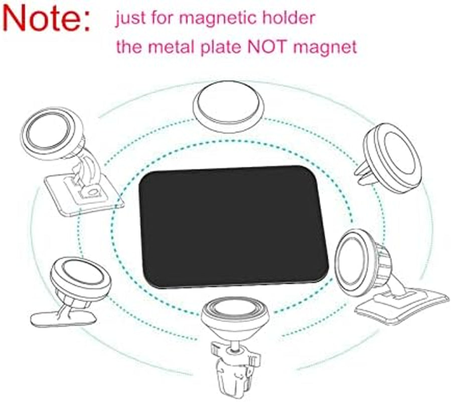 Replacement Metal Plates Set 16 Pack for Magnetic Car Phone Holders, Wall, Air Vent Mounts, Cases, Magnets. Kit of 8 Black round and 8 Rectangular Iron Discs without Holes. 3M Adhesive Backing