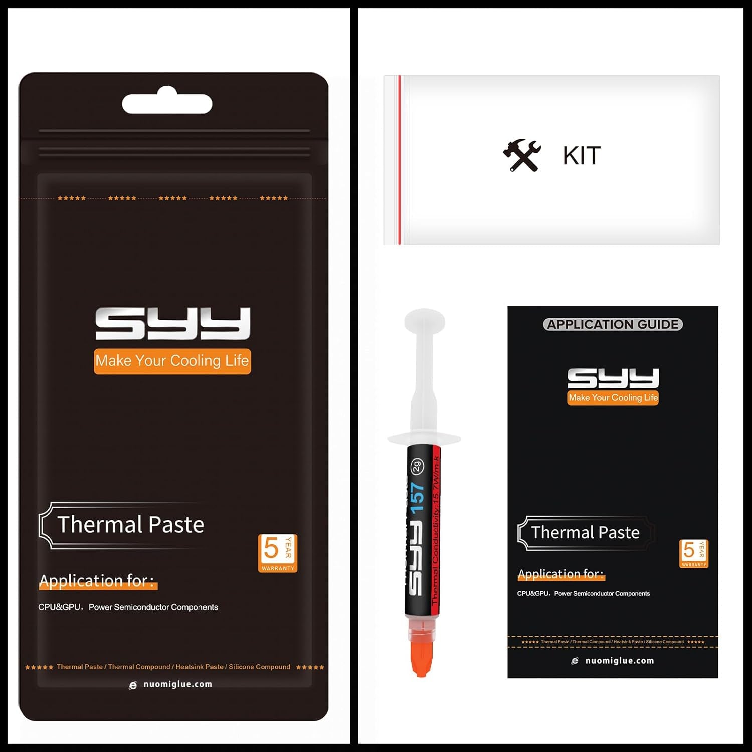 Thermal Paste,  2 Grams CPU Paste Thermal | Carbon Formula; Fast Heat Transfer; CPU/GPU Compatible; Easy Application; Reliable Cooling