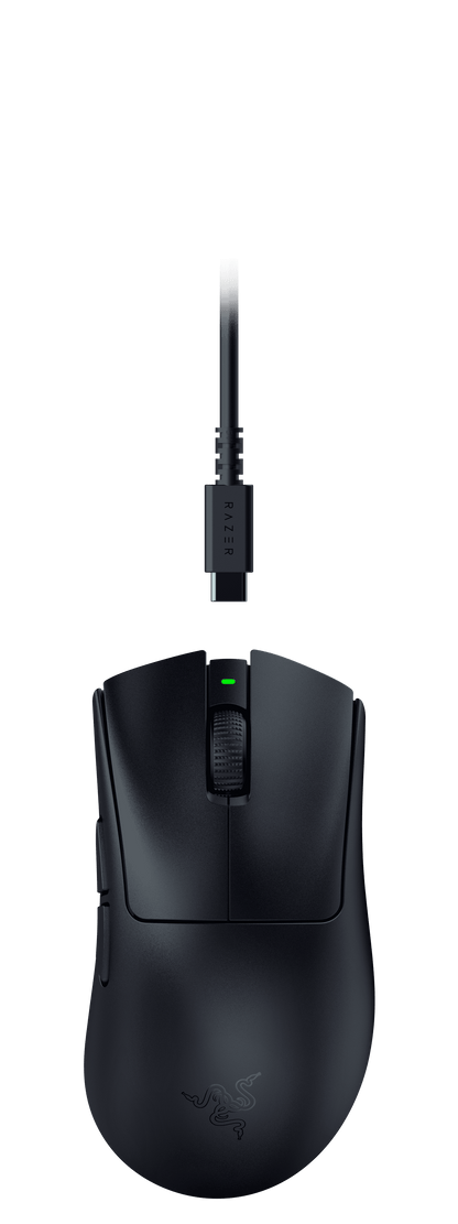 Deathadder V3 Hyperspeed Wireless Optical Ergonomic Gaming Mouse, 26000 DPI, Black