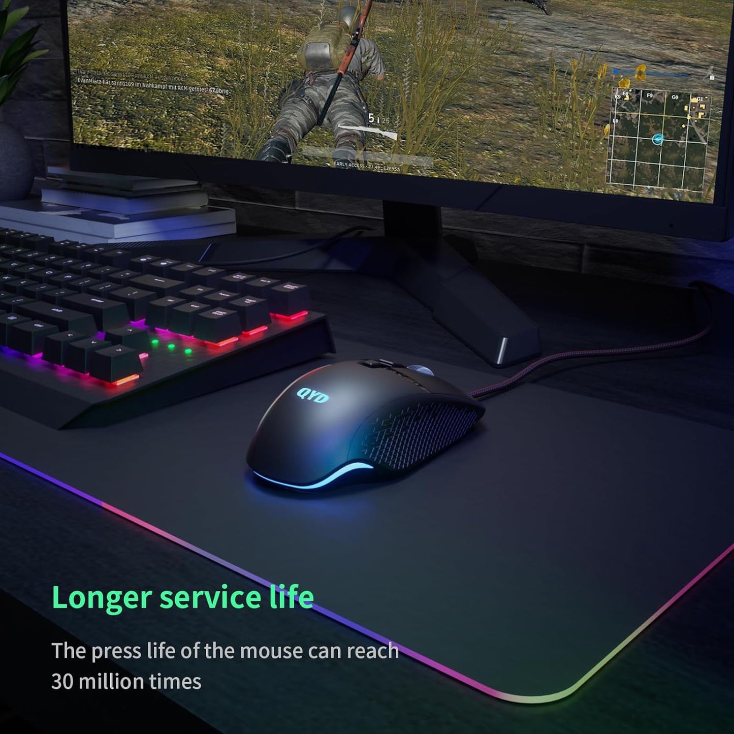 CYD Gaming-Mouse USB PC Computer-Mouse-Wired for Game Daily 7 Programmable Buttons Comfortable Grip Ergonomic Optical RGB Desktop Laptop Gamer-Mice (C309)