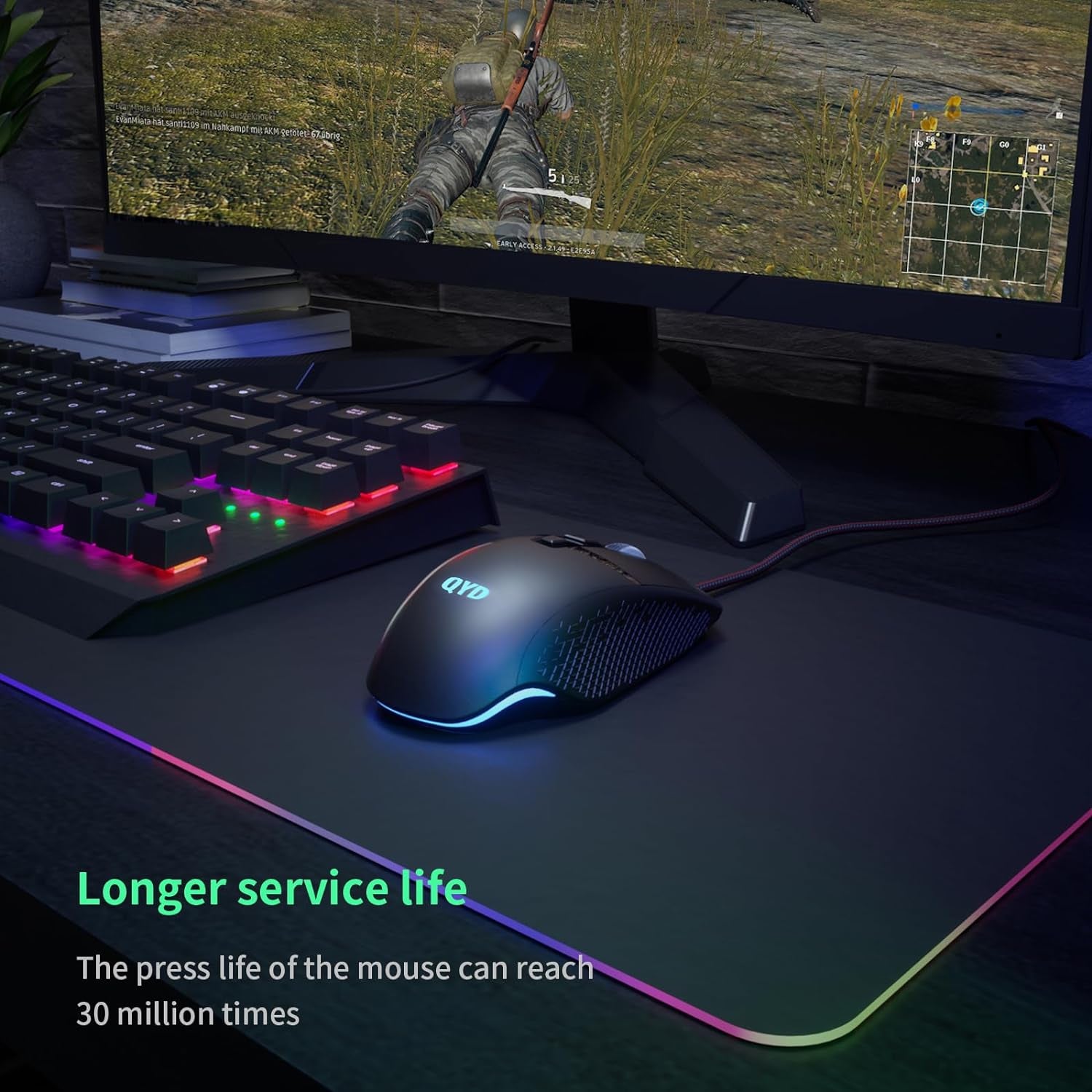 CYD Gaming-Mouse USB PC Computer-Mouse-Wired for Game Daily 7 Programmable Buttons Comfortable Grip Ergonomic Optical RGB Desktop Laptop Gamer-Mice (C309)