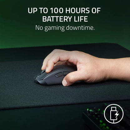 Deathadder V3 Hyperspeed Wireless Optical Ergonomic Gaming Mouse, 26000 DPI, Black