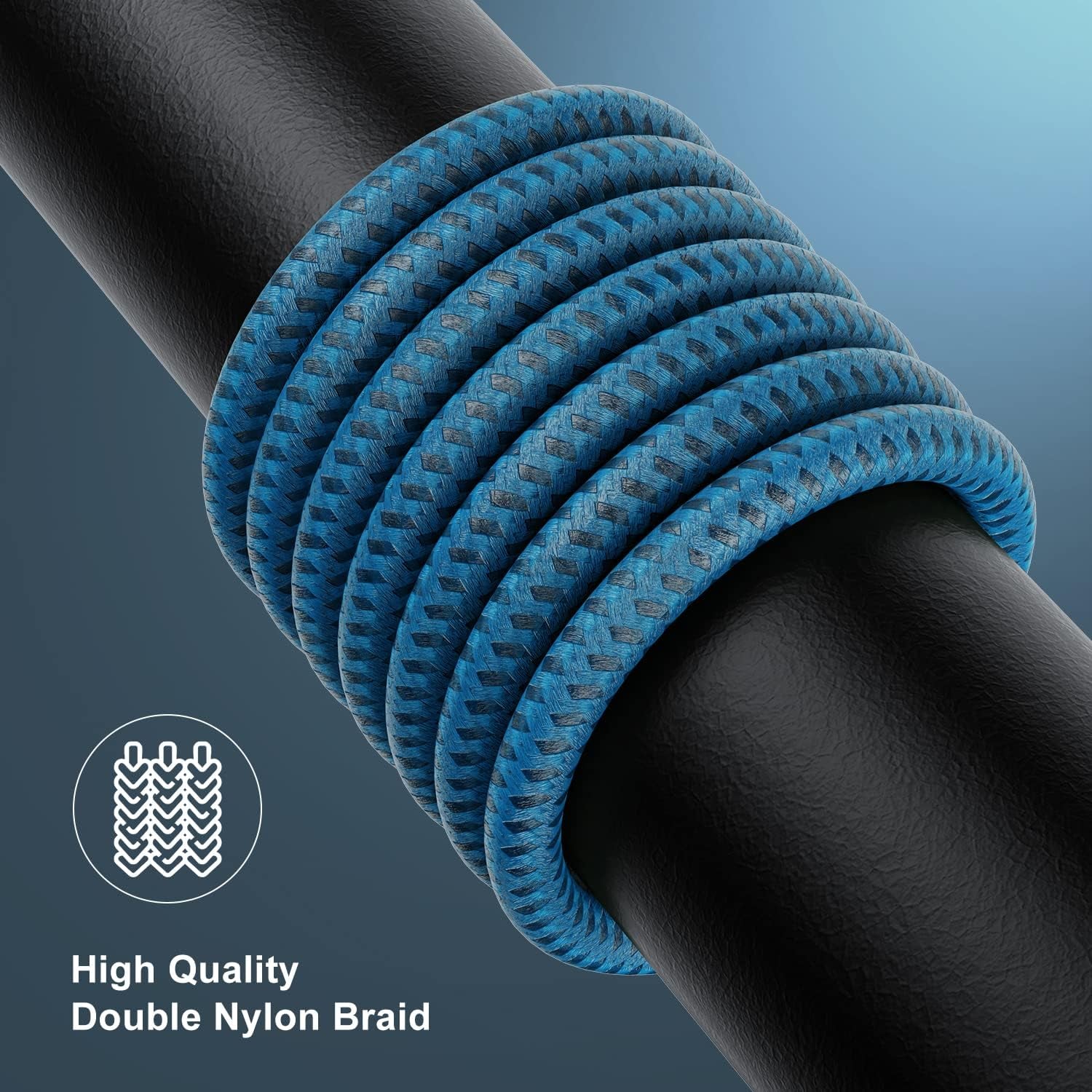 2Pack USB to Lightning Cable 3FT for Iphone 14,Nylon Braided Cord | 3 Feet to USB Charging Cable Compatible with Iphone 14 13 12 11 X XS XR and Other Lightning Devices- Blue