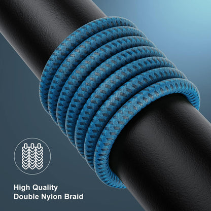 2Pack USB to Lightning Cable 3FT for Iphone 14,Nylon Braided Cord | 3 Feet to USB Charging Cable Compatible with Iphone 14 13 12 11 X XS XR and Other Lightning Devices- Blue