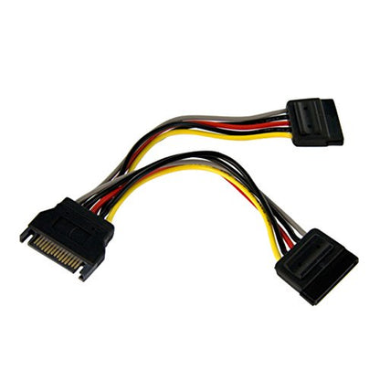 Startech 6In SATA Power Y Splitter Cable (PYO2SATA) | SATA Power (M) to SATA Power (F), Male to Female