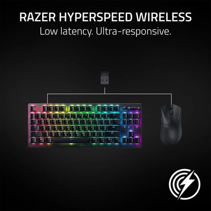Deathadder V3 Hyperspeed Wireless Optical Ergonomic Gaming Mouse, 26000 DPI, Black