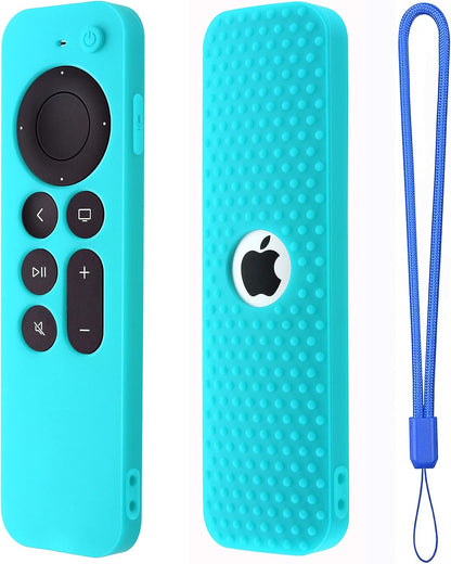 Silicone Cover Compatible with Apple TV Siri Remote 3Rd 2023 Shockproof Protective Case for Apple TV 4K 2Nd 2021 Remote Sleeve with Lanyard(Mint Green)