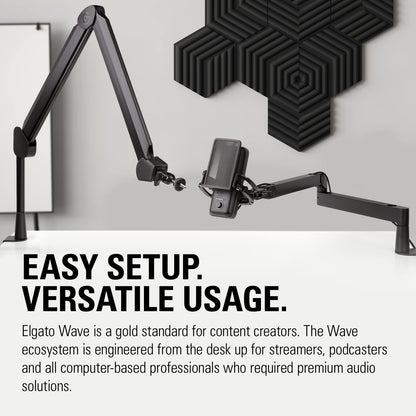 Wave:3 USB Condenser Microphone for Streaming | Cardioid Capsule, 24-Bit/96Khz Audio, Anti-Distortion Clipguard, Free Mixer Software, Plug and Play, for Mac and PC