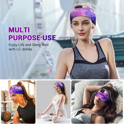 Bluetooth Sleep Headphones Headband with Ultra-Thin HD Stereo Speakers Ideal for Side Sleepers, Sports, Yoga, and Travel