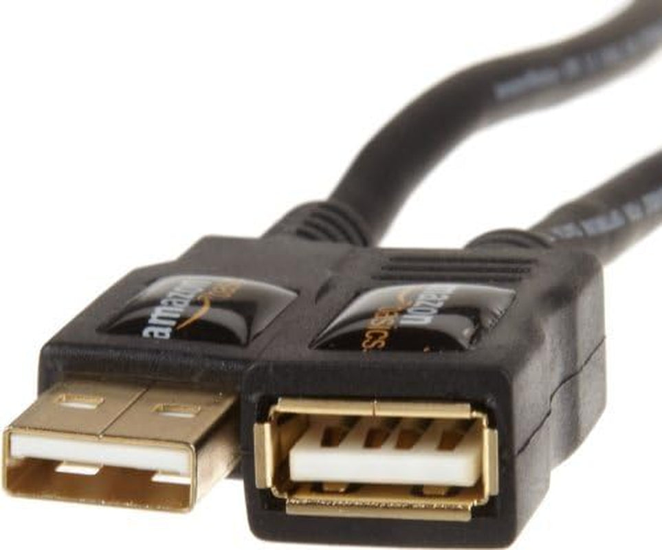 USB-A 2.0 Extension Cable, Male to Female, 480Mbps Transfer Speed, 6.5 Foot, Black