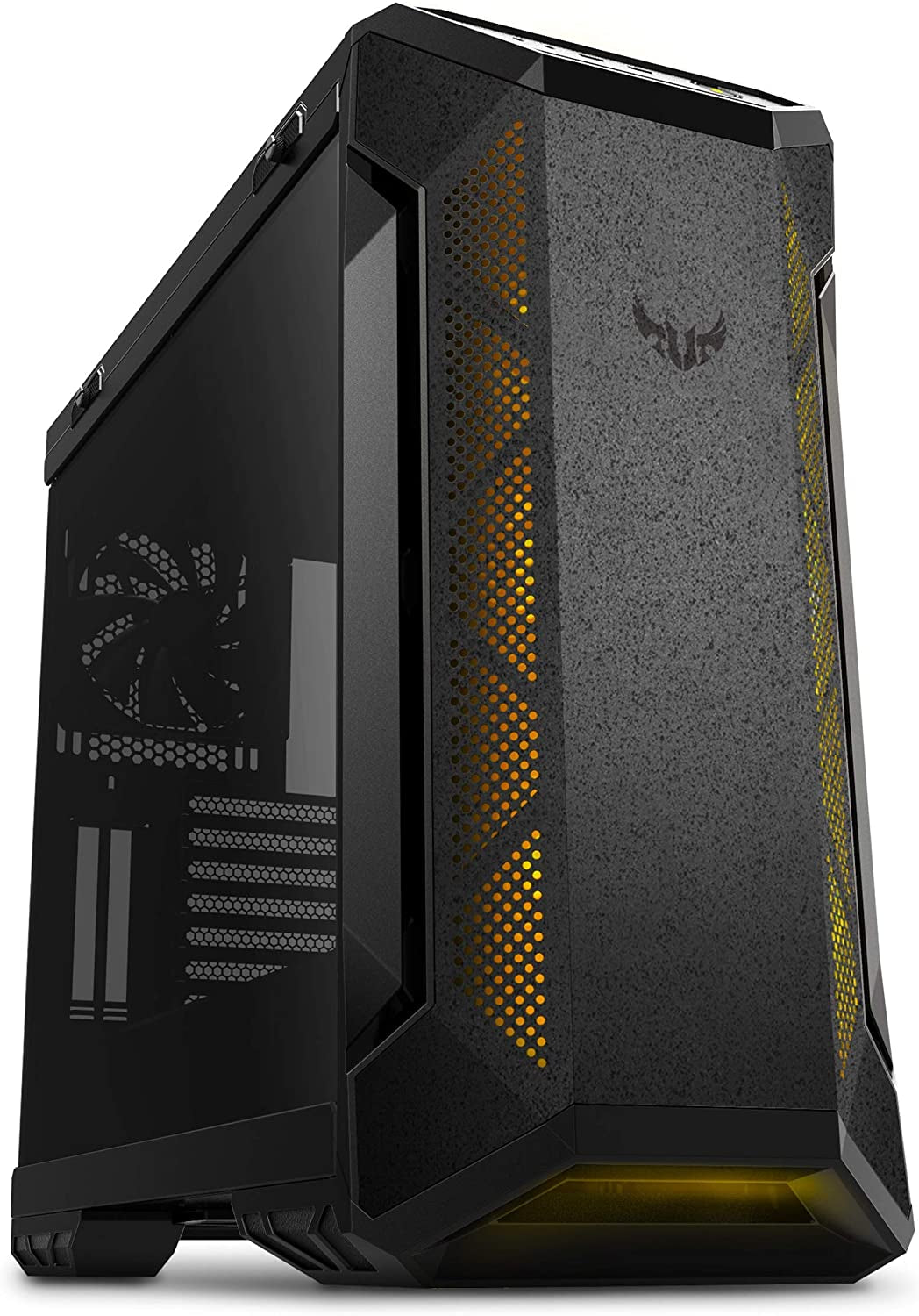 ASUS TUF Gaming GT501 Mid-Tower Gaming Case, EATX Support, Pre-Installed 4 Case Fans, USB 3.0 Front Panel, Smoked Tempered Glass, Steel Construction, 2 Year Warranty