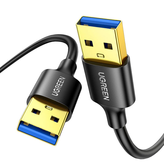 UGREEN USB 3.0 Male to Male Cable, 3.3 FT, 5 Gbps Data Transfer, Durable Nylon Design, Compatible with Hard Drives, Cooling Fans, Cameras, DVD Players, TVs, Flashlights, Hubs, Monitors, and Speakers
